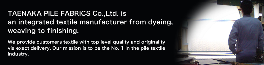 We provide customers textile with top level quality and originality via exact delivery. Our mission is to be the No. 1 in the pile textile industry.