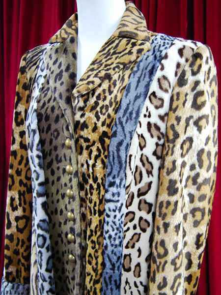 レーヨンのファッションファー豹柄生地のジャケット